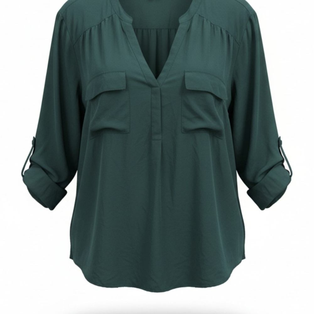 Torrid Forest Green Split-Neck Utility Tunic - image 1